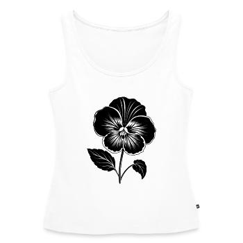 Pansy Flower - Women’s Premium Organic Tank top - white - Front - AI Model Female 172 light (172cm)