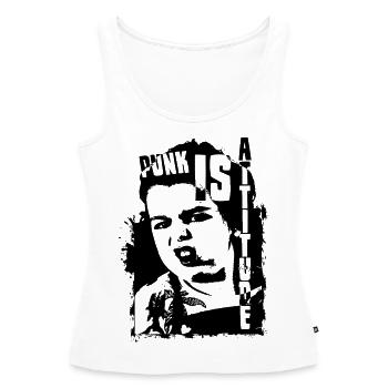 Punk is attitude - Women’s Premium Organic Tank top - white - Front - AI Model Female 172 light (172cm)