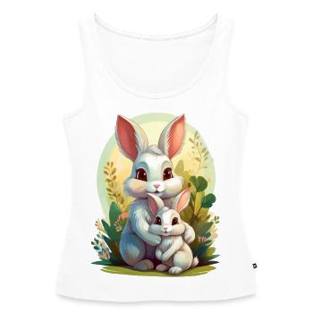 Mama Hase umarmt ihr Kind - Frauen Premium Organic Tank Top - Weiß - Vorne - AI Model Female 172 light (172cm)
