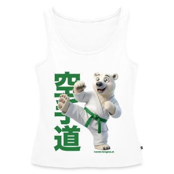 Karate Eisbär - Frauen Premium Organic Tank Top - Weiß - Vorne - AI Model Female 172 light (172cm)