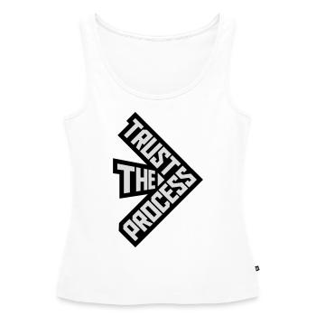 trust the process Quote - Women’s Premium Organic Tank top - white - Front - AI Model Female 172 light (172cm)