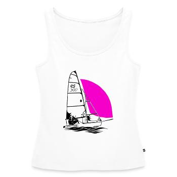 RS 500 Régate de dériveurs à voile voile de couleur - Débardeur bio Premium Femme - blanc - Devant - AI Model Female 172 light (172cm)