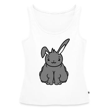 Gros Lapin Assis En Surpoids Gros Affamé Drôle - Débardeur bio Premium Femme - blanc - Devant - AI Model Female 172 light (172cm)