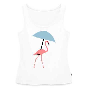 Flamingo, parapluie ou parasol - Débardeur bio Premium Femme - blanc - Devant - AI Model Female 172 light (172cm)