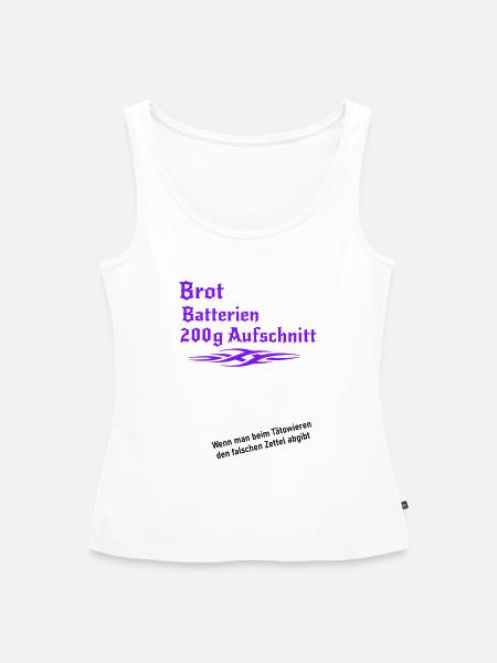 Tattoo falscher Zettel - Frauen Premium Organic Tank Top - Weiß