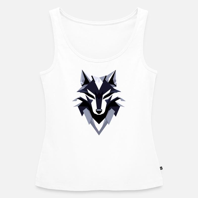 Conception du logo Wolf Low Poly - Débardeur bio Premium Femme - blanc