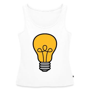 ampoule lumière électricité idée pensée intelligente loes - Débardeur bio Premium Femme - blanc - Devant - AI Model Female 172 light (172cm)