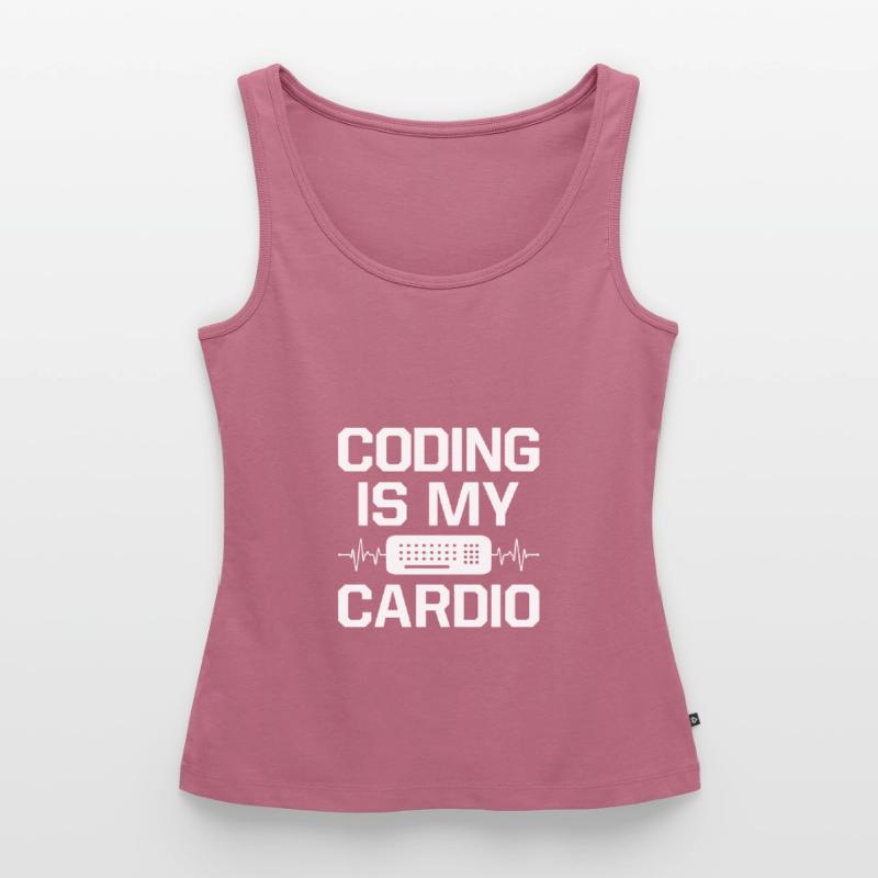 Coding Is My Cardio Programming Coder Computer Gee Frauen Premium Organic Tank Top