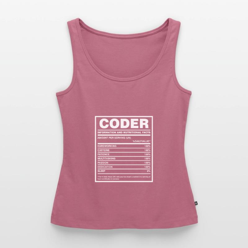 Coder Nutritional Facts Coder Programmer Computer Frauen Premium Organic Tank Top