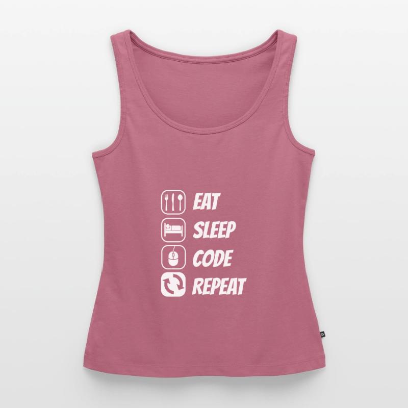 Eat Sleep Code Repeat Coder Programmer Software De Frauen Premium Organic Tank Top
