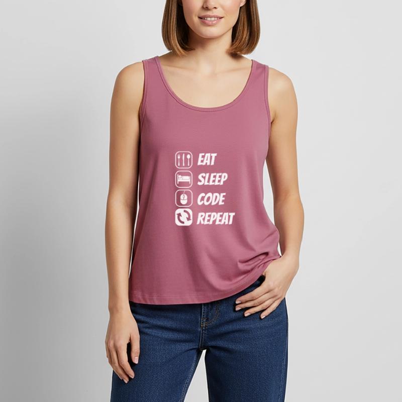 Eat Sleep Code Repeat Coder Programmer Software De Frauen Premium Organic Tank Top