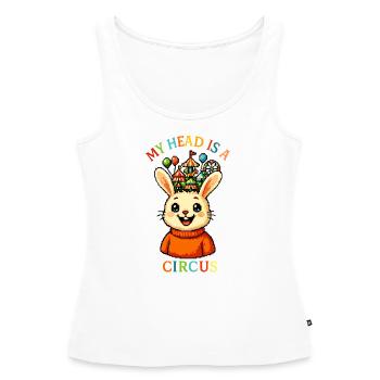 My Head is a Circus - Women’s Premium Organic Tank top - white - Front - AI Model Female 172 light (172cm)