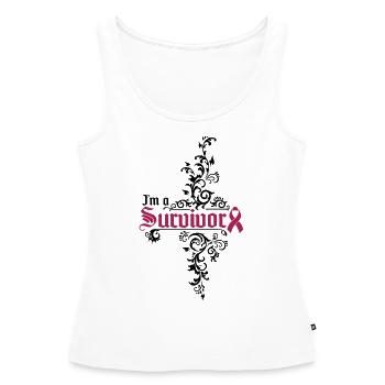 I'm a cancer survivor - Frauen Premium Organic Tank Top - Weiß - Vorne - AI Model Female 172 light (172cm)