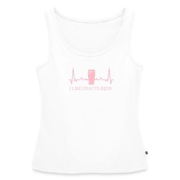 J’aime les brasseurs d’alcool de bière artisanale, les brasseurs - Débardeur bio Premium Femme - blanc - Devant - AI Model Female 172 light (172cm)