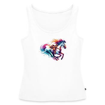 Reiten Reiten Reiten Reitpferde - Frauen Premium Organic Tank Top - Weiß - Vorne - AI Model Female 172 light (172cm)