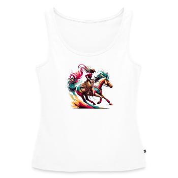 Reiten Reiten Reiten Reitpferde - Frauen Premium Organic Tank Top - Weiß - Vorne - AI Model Female 172 light (172cm)