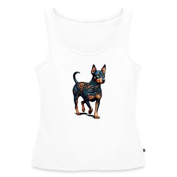 Mandala Art Manchester Terrier Terriers - Débardeur bio Premium Femme - blanc - Devant - AI Model Female 172 light (172cm)