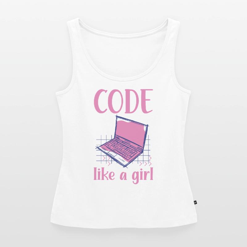 Code Like A Girl Programming Coder Computer Geek D Frauen Premium Organic Tank Top