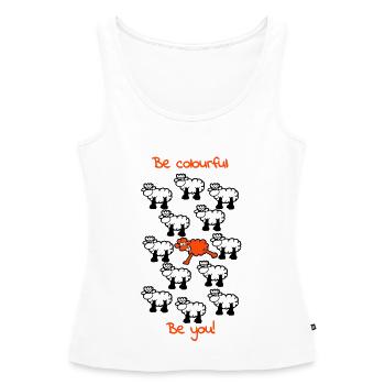 être différent - être coloré - Débardeur bio Premium Femme - blanc - Devant - AI Model Female 172 light (172cm)