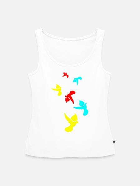 Taube symbol - Frauen Premium Organic Tank Top - Weiß