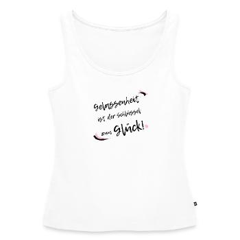 GELASSENHEIT frei positionierbar - Frauen Premium Organic Tank Top - Weiß - Vorne - AI Model Female 172 light (172cm)