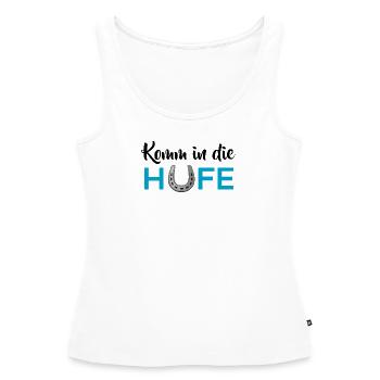 Komm in die Hufe - Frauen Premium Organic Tank Top - Weiß - Vorne - AI Model Female 172 light (172cm)