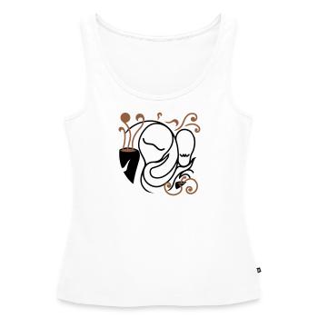 Read in the coffee grounds. Magical moment & enjoyment - Women’s Premium Organic Tank top - white - Front - AI Model Female 172 light (172cm)