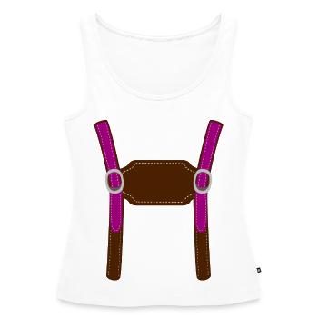 Lederhose Tracht personalize Wiesn - Women’s Premium Organic Tank top - white - Front - AI Model Female 172 light (172cm)