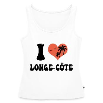 j aime le longe côte - Débardeur bio Premium Femme - blanc - Devant - AI Model Female 172 light (172cm)