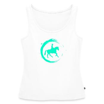 Reiten - Frauen Premium Organic Tank Top - Weiß - Vorne - AI Model Female 172 light (172cm)