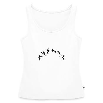 Gymnastics, backflip - Women’s Premium Organic Tank top - white - Front - AI Model Female 172 light (172cm)