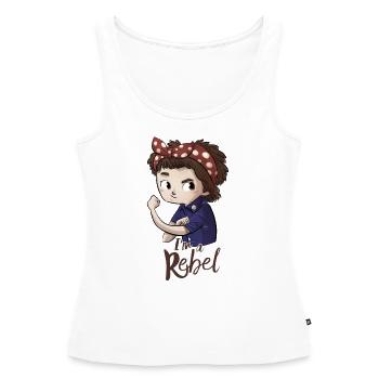Ich bin ein Rebell. - Frauen Premium Organic Tank Top - Weiß - Vorne - AI Model Female 172 light (172cm)