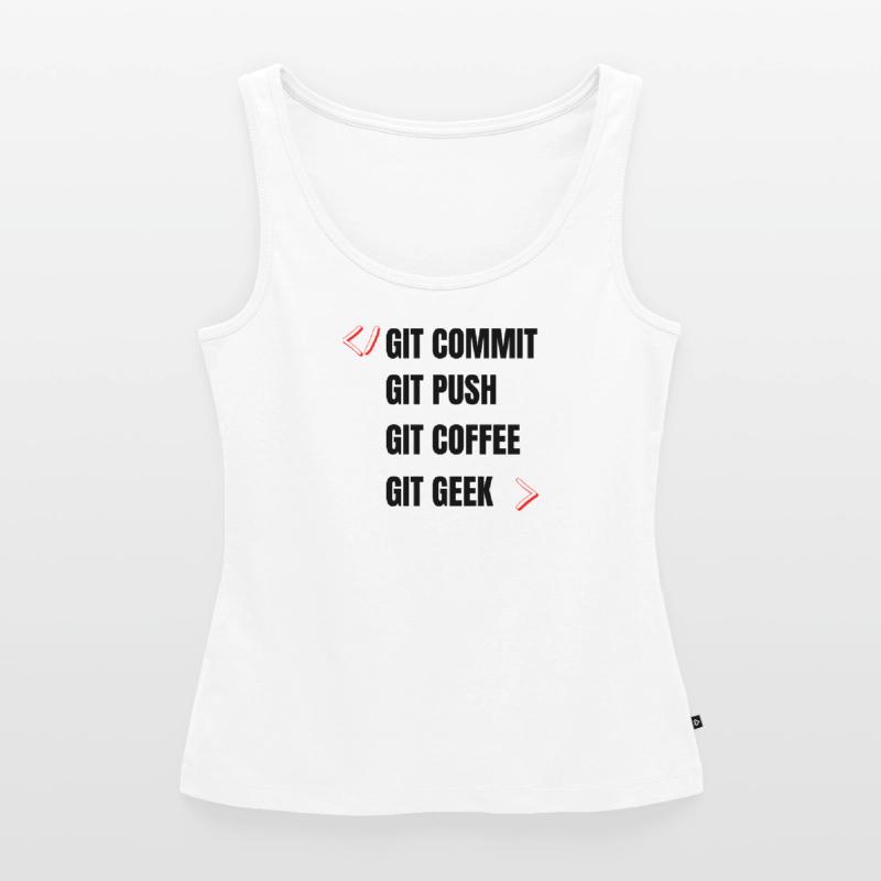 git commit git push git coffee git geek développeu Débardeur bio Premium Femme