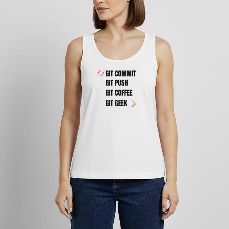 git commit git push git coffee git geek développeu Débardeur bio Premium Femme