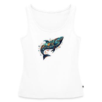 Whale - Abstract - Débardeur bio Premium Femme - blanc - Devant - AI Model Female 172 light (172cm)