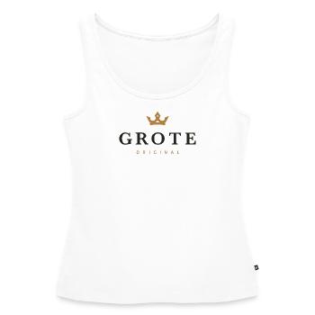Logo original de la famille Grote - Débardeur bio Premium Femme - blanc - Devant - AI Model Female 172 light (172cm)