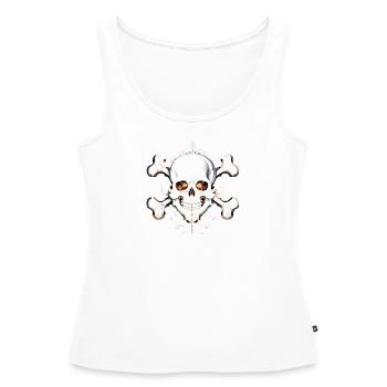 SKULL crâne et os - Débardeur bio Premium Femme - blanc - Devant - AI Model Female 172 light (172cm)
