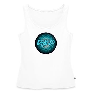 HSP - personne très sensible entoure turquoise - Débardeur bio Premium Femme - blanc - Devant - AI Model Female 172 light (172cm)