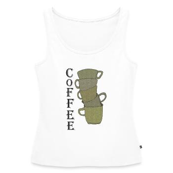 Coffee stack in retro look - Women’s Premium Organic Tank top - white - Front - AI Model Female 172 light (172cm)