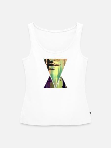 forest polygon - Frauen Premium Organic Tank Top - Weiß