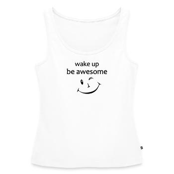 Yoga Shirt, Motivation, lächeln, wake up - Frauen Premium Organic Tank Top - Weiß - Vorne - AI Model Female 172 light (172cm)