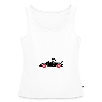 Frau Auto Cabrio - Frauen Premium Organic Tank Top - Weiß - Vorne - AI Model Female 172 light (172cm)