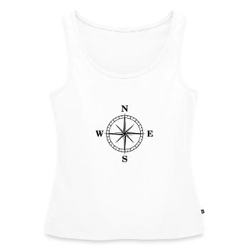 Compass, Orientation - Women’s Premium Organic Tank top - white - Front - AI Model Female 172 light (172cm)