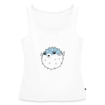 Fugu poisson globe - Débardeur bio Premium Femme - blanc - Devant - AI Model Female 172 light (172cm)