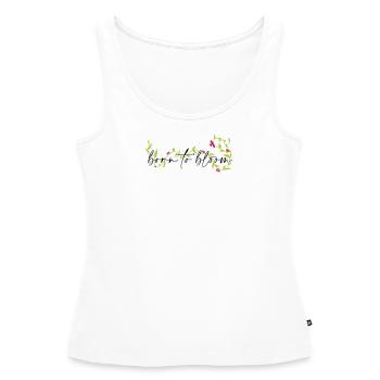 Born to bloom - Frauen Premium Organic Tank Top - Weiß - Vorne - AI Model Female 172 light (172cm)