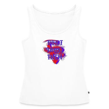 Don’t Trust Them – Düstere Aussage Grafik - Frauen Premium Organic Tank Top - Weiß - Vorne - AI Model Female 172 light (172cm)