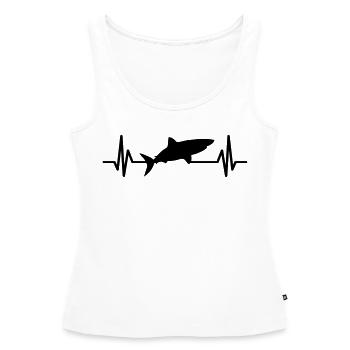 shark heartbeat shark shark fin - Women’s Premium Organic Tank top - white - Front - AI Model Female 172 light (172cm)