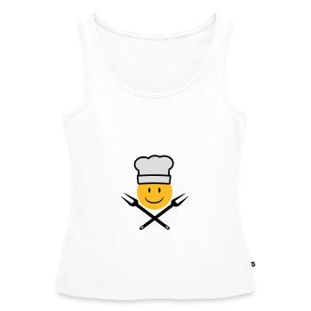 griller - Débardeur bio Premium Femme - blanc - Devant - AI Model Female 172 light (172cm)