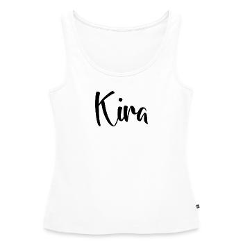 Prénom Kira - Débardeur bio Premium Femme - blanc - Devant - AI Model Female 172 light (172cm)
