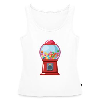 Machine à boules de chewing-gum - Débardeur bio Premium Femme - blanc - Devant - AI Model Female 172 light (172cm)